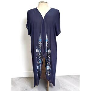 Torrid 1X/2X Disney Princess Chiffon Cinderella Long Kimono Top Open Front New